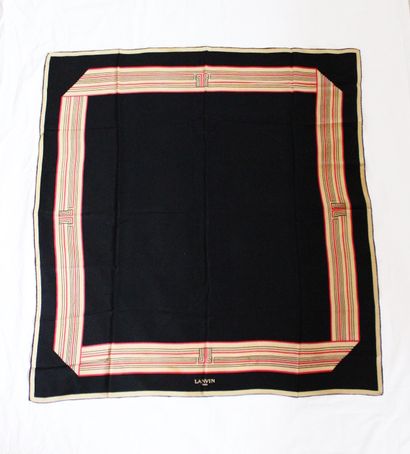 null LANVIN, Printed silk scarf, black background, small stains
87 x 79 cm