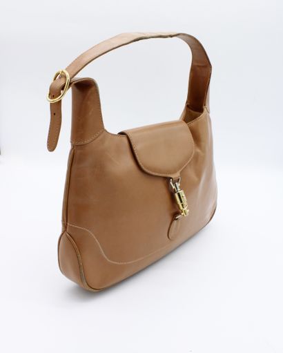 null GUCCI, Camel leather handbag Jackie 1961 model, carried by hand or shoulder,...