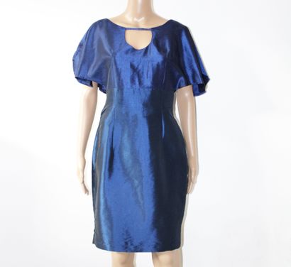 null Wild blue silk cocktail dress, 
Size 36