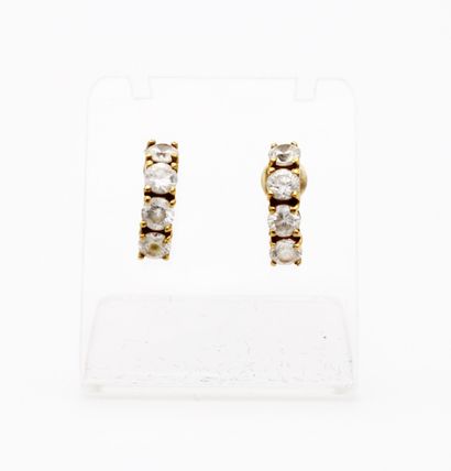 null Three pairs of fancy earrings, pierced ear post systems, in gold- and silver-plated...