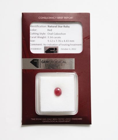 null *3.34 carats unmounted, unheated star ruby - CERTIFICATE GCI