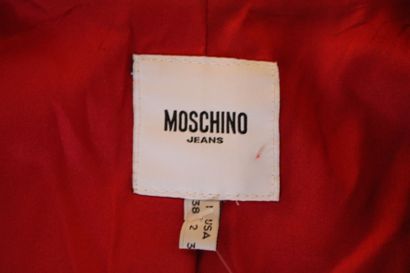null MOSCHINO Jeans, Short cotton jacket, red background with white polka dots, button...