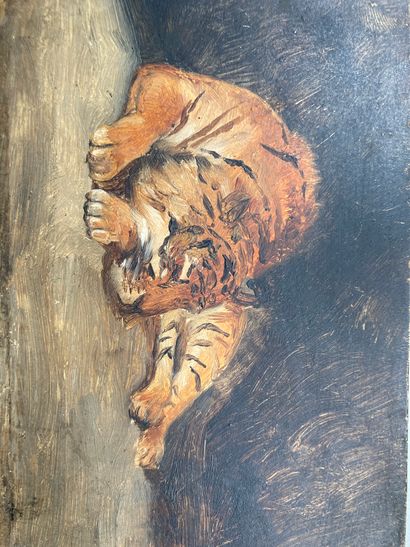 Jean Richard GOUBIE (1840 - 1899) Jean Richard GOUBIE (1840 - 1899)
Tigre endormi
Huile...