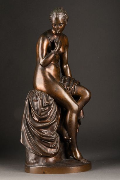 Joseph Michel-Ange POLLET d'après Eugène Louis SIMONIS (1810-1862) Cléopâtre 
Bronze... Gazette Drouot