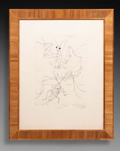 Pierre-Yves TRÉMOIS (1921-2020) Praying Mantis 
Lithograph 
H. 65 cm - L. 49.5 cm... Gazette Drouot