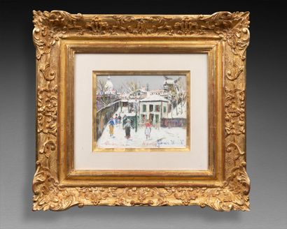 Maurice UTRILLO (1883-1955) Montmartre, New Year 1940 
Gouache on paper 
Located... Gazette Drouot