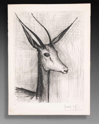 Bernard BUFFET (1928-1999), d'après Antelope
Etching 
Signed in pencil lower left,... Gazette Drouot