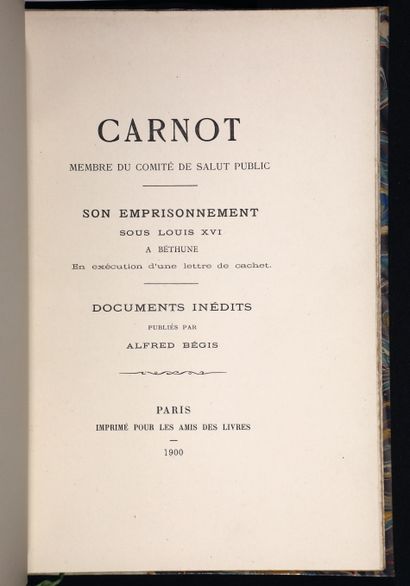 Bégis, Alfred. Carnot [...] son emprisonnement...