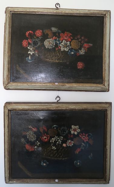 null In the taste of the Spanish school of the 17th century
Flowered baskets
Pair...