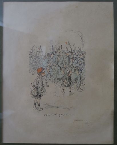 null Francisque POULBOT (1879-1946)
Si j'étais grand....
Color lithograph, signed...