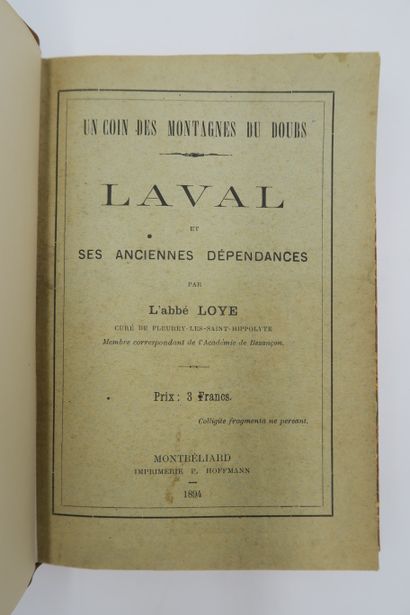 null [Russey]. LOYE (Léopold, abbé). Un coin des montagnes du Doubs. Laval et ses...