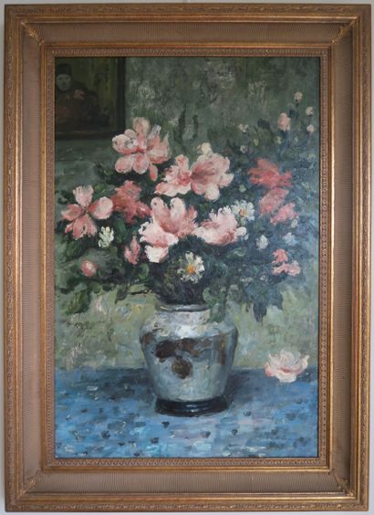 null Contemporary school, Callens
Bouquet of flowers in an earthenware vase
Oil on...