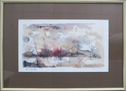 null François BLESSEMAILLE (20th-XXIst century)
Landscape, 1979
Watercolor and pencil...