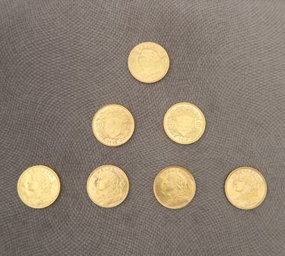 null Seven 20 franc gold coins, Switzerland

Sales charge 10% excl. tax, i.e. 12%...