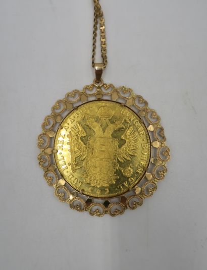 null 4 Austrian-Hungarian ducats in gold, mounted as an 18K gold pendant on an 18K...