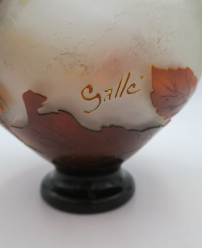 null ETABLISSEMENTS GALLE (1904 - 1936) 
Vase with conical body and recessed neck...