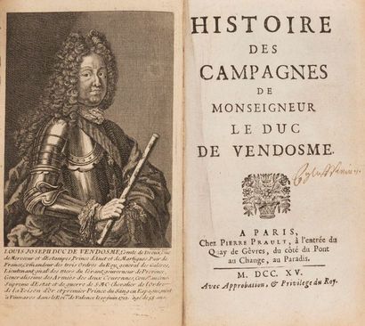 null 
[Jules A. de BELLERIVE ]- Histoire des campagnes de Monseigneur le Duc de Vendosme.
Paris,...