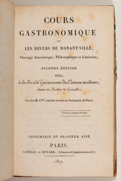 null 
[GASTRONOMIE] [Charles-Louis CADET DE GASSICOURT ]- Cours gastronomique ou...