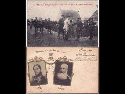 Belgique Histoire & divers. Environ 80 postales Famille royale, Exposition de Liège...