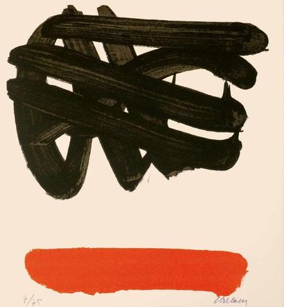 Pierre SOULAGES Pierre SOULAGES - Lithograph No. 30. Original lithograph signed and...