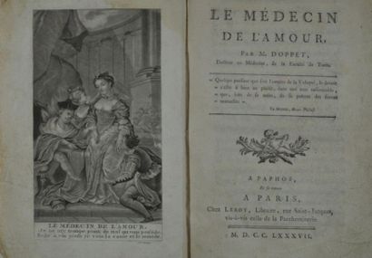 null 
Amédée DOPPET - Le Médecin de l'amour.
Paphos et Paris, Leroy, 1787. In-8,...