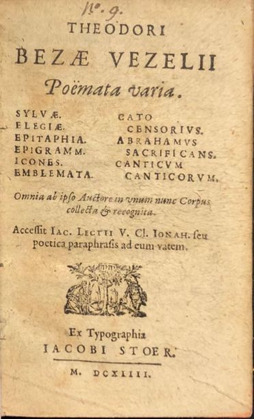 null 
[EMBLEMATA] Théodore de BÈZE - Poëmata varia. Sylvae. Elegiae. Epitaphia. Epigramm....