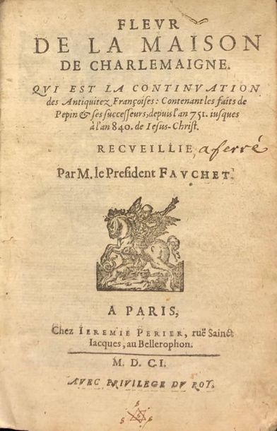 null 
Claude FAUCHET - Origines des dignitez et magistrats de France. Seconde édition....