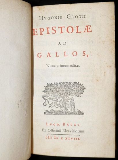 null 
[1648 ELZEVIER] Hugo GROTIUS - Epistolae ad Gallos. Nunc primum editae.
Lugd[uni]...