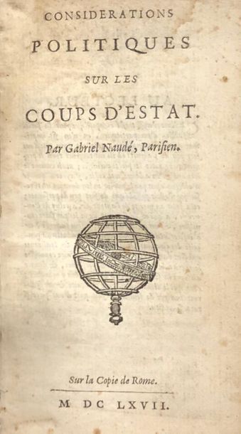 null 
[1667 ELZEVIER] Gabriel NAUDÉ - Considérations politiques sur les coups d'estat.
Sur...