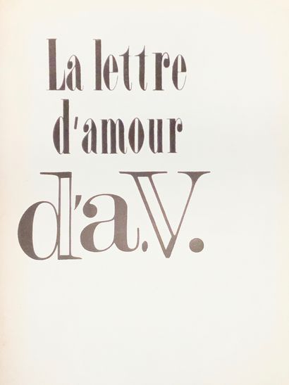 null 
Alexandre VIALATTE - La Lettre d'amour que j'aurais le mieux aimé écrire.
Liège,...