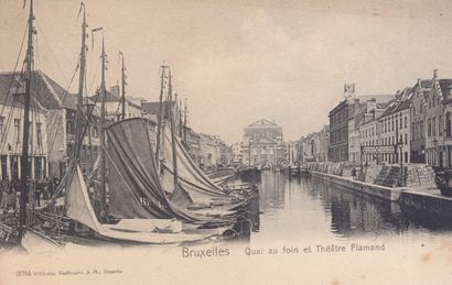 null 
BRUXELLES. Environ 85 cartes postales, époques diverses.

