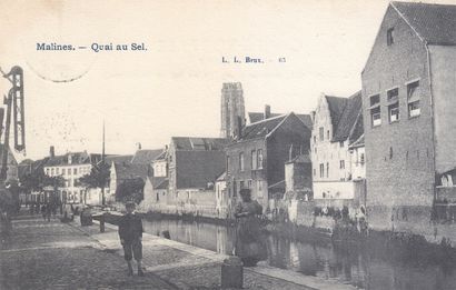 null 
MALINES. Ensemble 38 cartes postales ayant circulé avant 1910.

Dont, le pont...