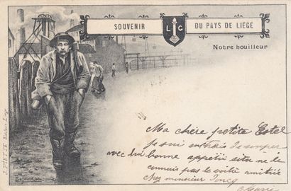 null 
LIÈGE. About 120 postcards including many "moonlights" + 15 cards of the 1930...