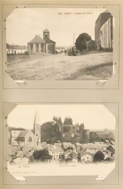 null 
BELGIUM. About 235 postcards and 7 small pictures.
 Gathered in 1 album in-4,...