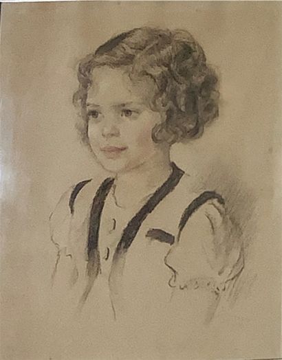 BUISSERET / VANDERVIANEN 
Louis BUISSERET - Portrait of a child.

Drawing. 450 x...