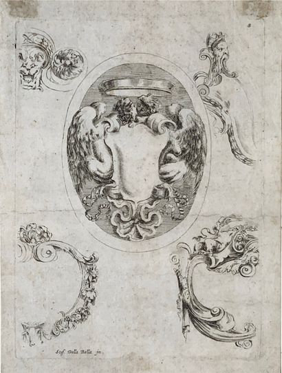 DELLA BELLA 
Stefano DELLA BELLA (FLORENCE, 1610 - FLORENCE, 1664) - Cartouches,...