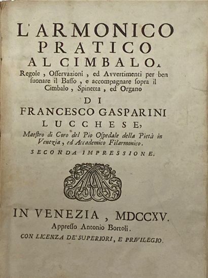 null 
Francesco GASPARINI - L'Armonico pratico al cimbalo. Regole, osservazioni,...
