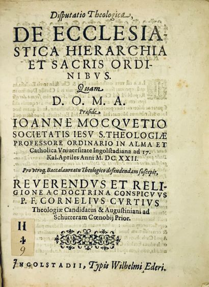 null 
Cornelius CURTIUS / JOHANNES MOCQUETIUS - Disputatio theologica, de ecclesiastica...