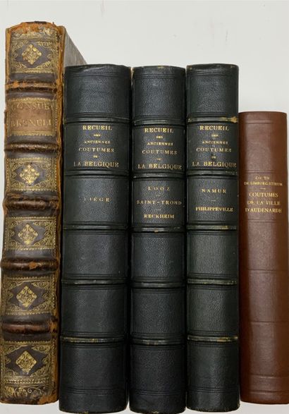 null 
[COUTUMES] «Recueil des anciennes Coutumes de la Belgique». 4 volumes dépareillés...