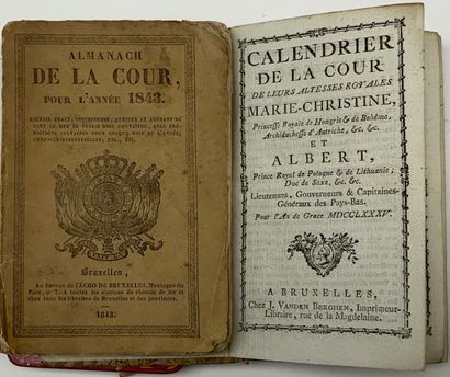 null 
ALMANACH. Lot de 3 almanachs.

- ALMANACH DE LA COUR de S. S. E. Jean-Théodore...