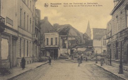 null 
ROUSSELARE. Environ 110 cartes postales, ruines de 1914-1918 essentielleme...