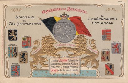 null 
比利时：庆祝1830-1905年国家独立75周年。约260张明信片，许多是重复的。

