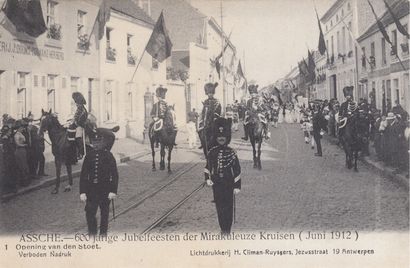  ASSCHE. «600 jarige jubelfeesten der Mirakuleuze Kruisen (1912)». 30 cartes postales...