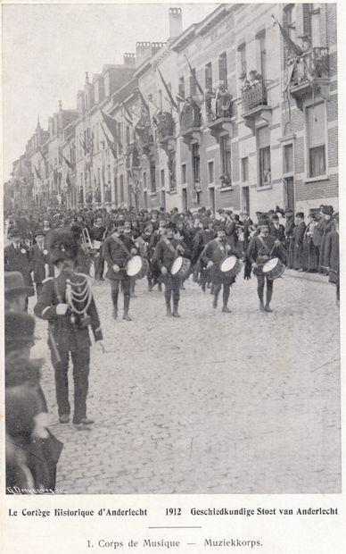  ANDERLECHT.1912年的历史游行。1至12号卡。 罕见的系列。 