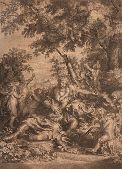 null 
François RAGOT AFTER ANTOINE VAN DYCK - Renaud and Armide.
 17th c. 581 x 416...