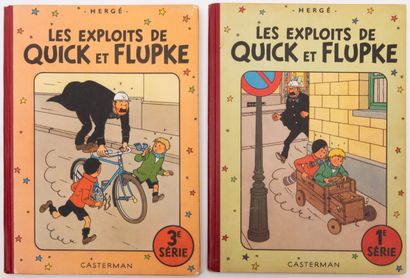 null 
HERGÉ - Les Exploits de Quick et Flupke. Ensemble 5 volumes.
 Dos rouge.

-...