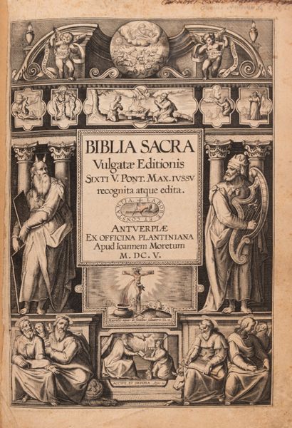 null 
BIBLIA SACRA vulgatæ editionis Sixti V. pont. max. iussu. [Relié à la suite:]...