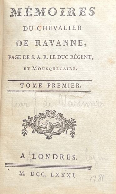 null 
[Jacques de VARENNE OU PAVAN ]- Mémoires du chevalier de Ravanne, page de Son...