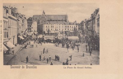 null 
BRUXELLES. Ensemble 493 cartes postales, époques diverses dont quelques cartes...