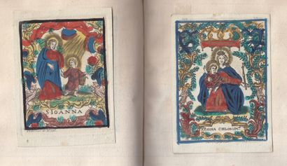 null 
IMAGERIE RELIGIEUSE. 89 images pieuses en couleurs.
 XVIIIe-XIXe s. Formats...